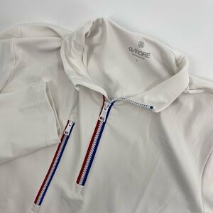 G Fore Pullover Mens Large Red White Blue Double Trouble 1/4 Zip Performance